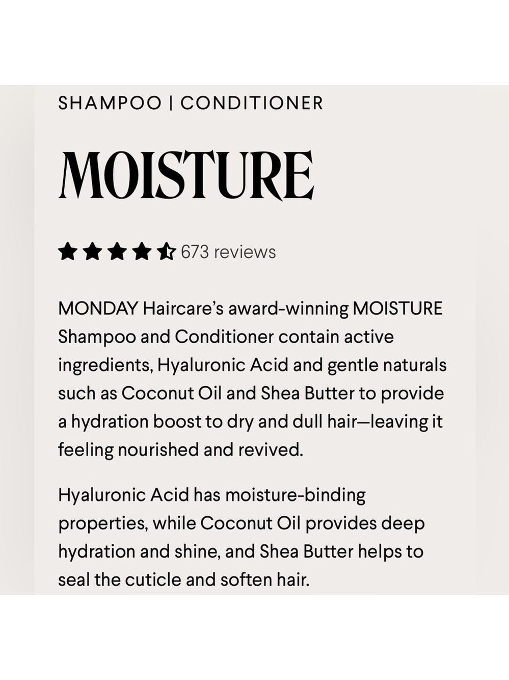 MONDAY Haircare MOISTURE Shampoo & Conditioner Set | NEW | Travel Size 50mL - Picture 3 of 11
